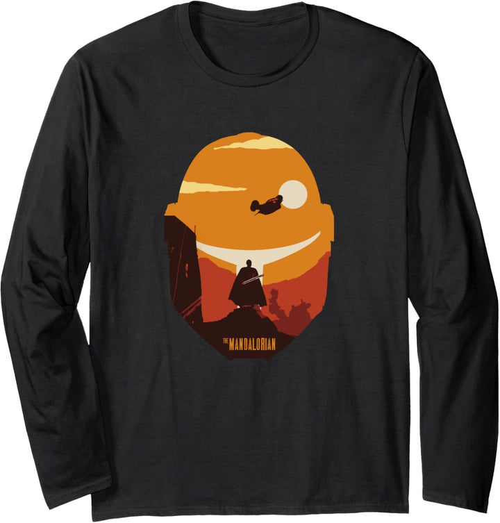 Star Wars The Mandalorian Moff Gideon Sunset Helmet Fill Langarmshirt