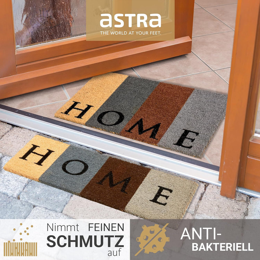 Astra Fussmatte innen Home Set 25x75 & 40x60 cm - rutschfeste Kokosmatte schmal - Schmutzfang Innen