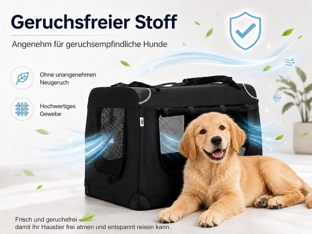Zedelmaier Hundebox Faltbar Hundetransportbox, M 60x44x42cm, robust Transportbox für Hund &amp; Katze Gr