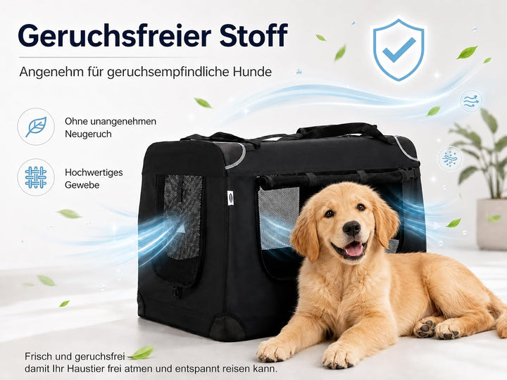 Zedelmaier Hundebox Faltbar Hundetransportbox, M 60x44x42cm, robust Transportbox für Hund &amp; Katze Gr