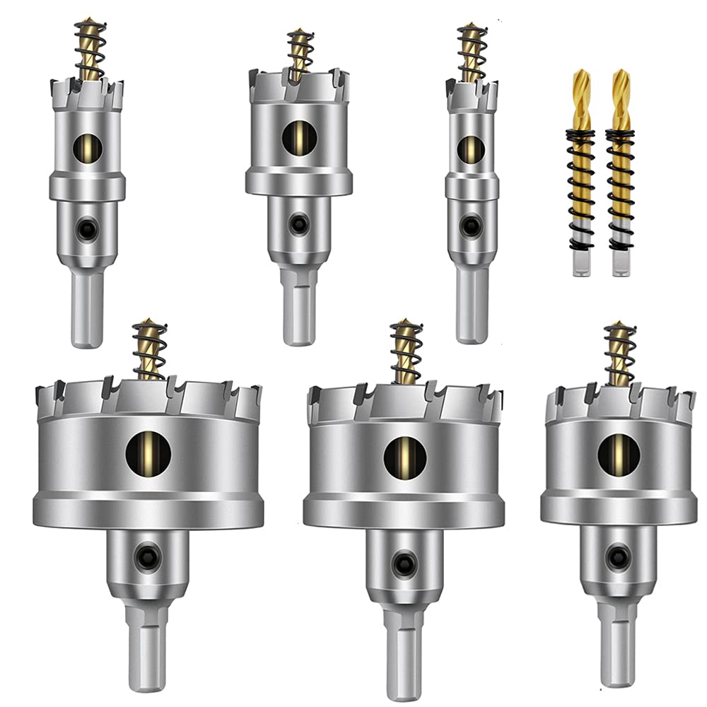 ASNOMY 8pcs grosses Lochsäge Hartmetall-Bohrer, 16–60 mm, hochwertiger TCT-Bohrer-Lochsägen-Set, tit