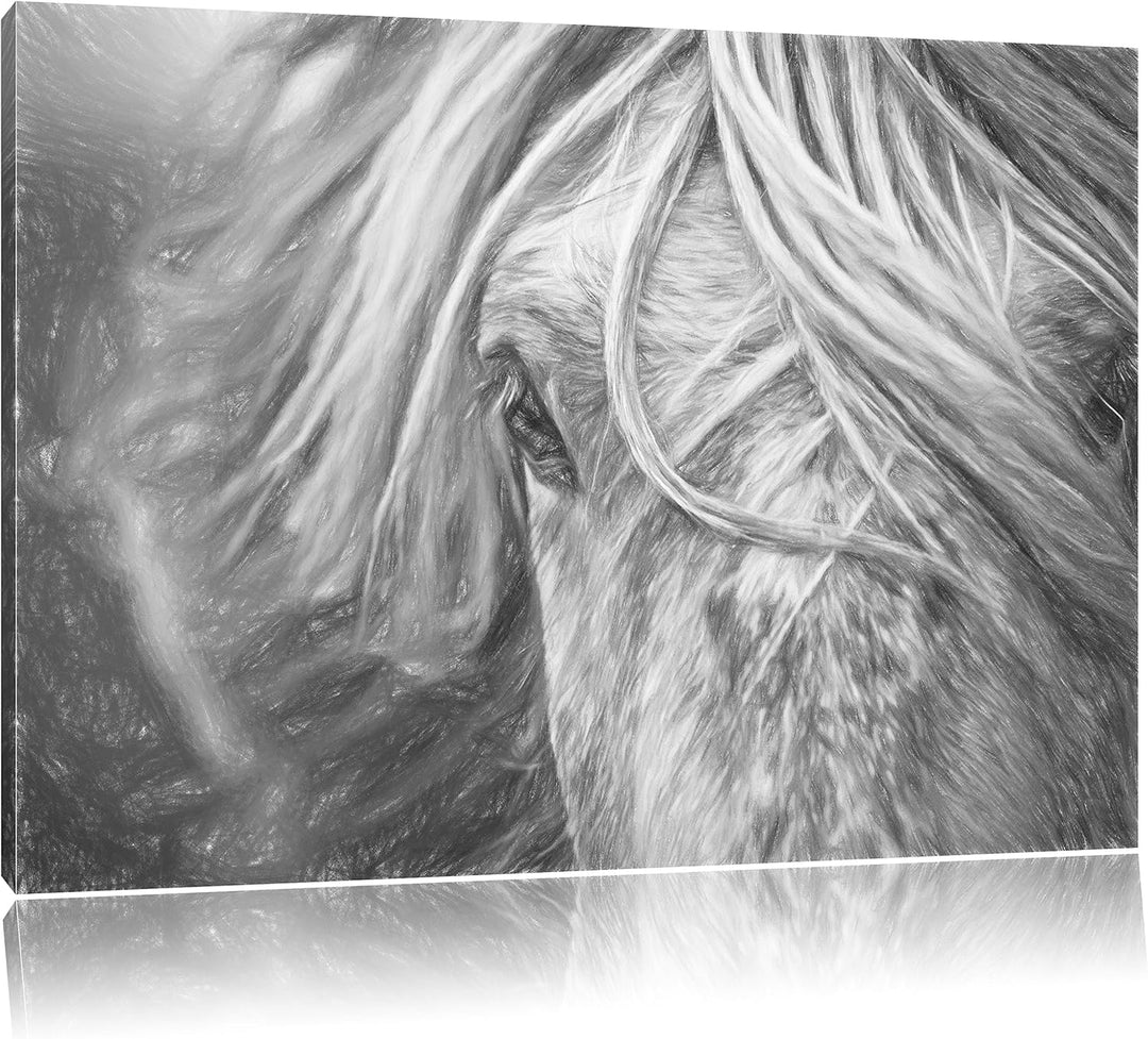 Pixxprint Islandpony in den Westfjorden als Leinwandbild/Grösse: 100x70 cm/Wandbild/Kunstdruck/ferti