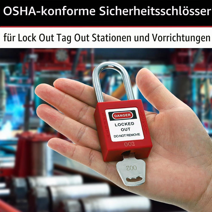 WUWEOT 10 Stück Lockout Tagout Schlösser, verschiedene rote Loto Safe Vorhängeschlösser, OSHA-Sicher
