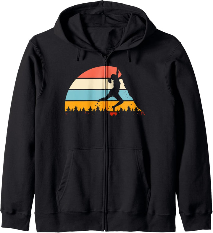 Kletterer Klettern Berg Bouldern Vintage Design Kapuzenjacke