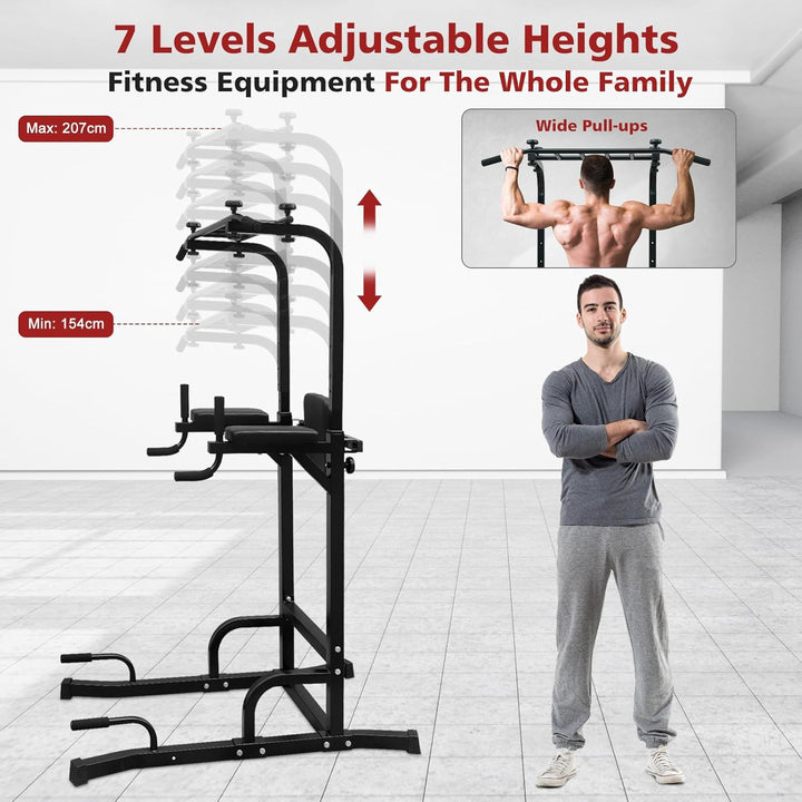 Dip Station Multifunktions-Dip Ständer, Freistehend Fitnessgerät für Calisthenics und Krafttraining,