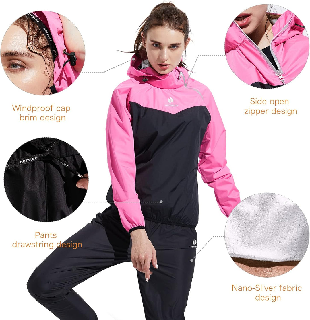 HOTSUIT Schwitzjacke/Schwitzanzug Damen Sauna Trainingsanzug Sportanzug Schwitzanzug Fitness Trainin
