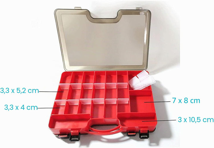 Doppelseitige Angelbox, Kunststoff Angelzubehör Köderbox, Aufbewahrungsbox für Angelzubehör mit Fäch