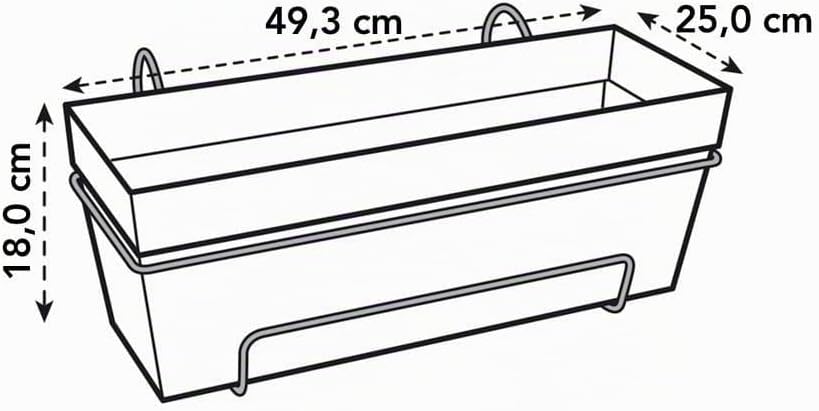 elho Loft Urban Balkonkasten Allin 1 50 - Übertopf für Balkon &amp; Aussen - Ø 49.0 x H 20.5 cm - Weiss/
