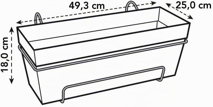 elho Loft Urban Balkonkasten Allin 1 50 - Übertopf für Balkon &amp; Aussen - Ø 49.0 x H 20.5 cm - Weiss/