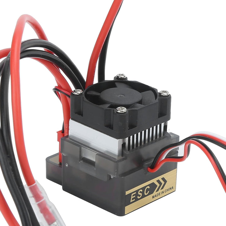 Drfeify RC ESC 360A mit Kühlkörper und Lüfter wasserdichter gebürsteter Regler für 1/10 RC Crawler/T