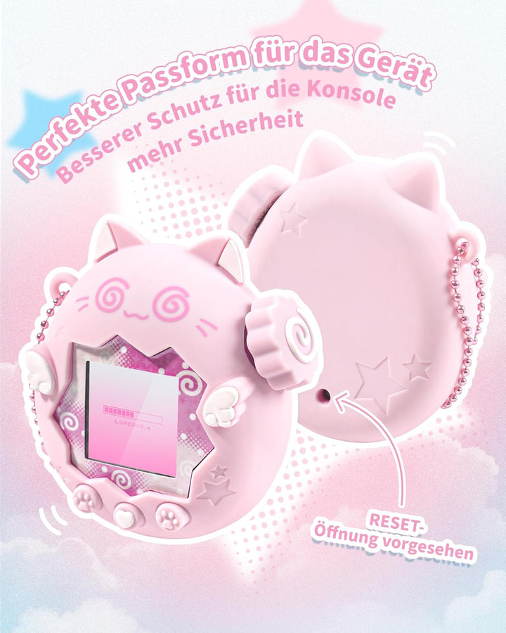 GeekShare Silikon-Hülle Kompatibel mit Tamagotchi Paradise, Weiche Schutzhülle, Button Caps, Perlenk