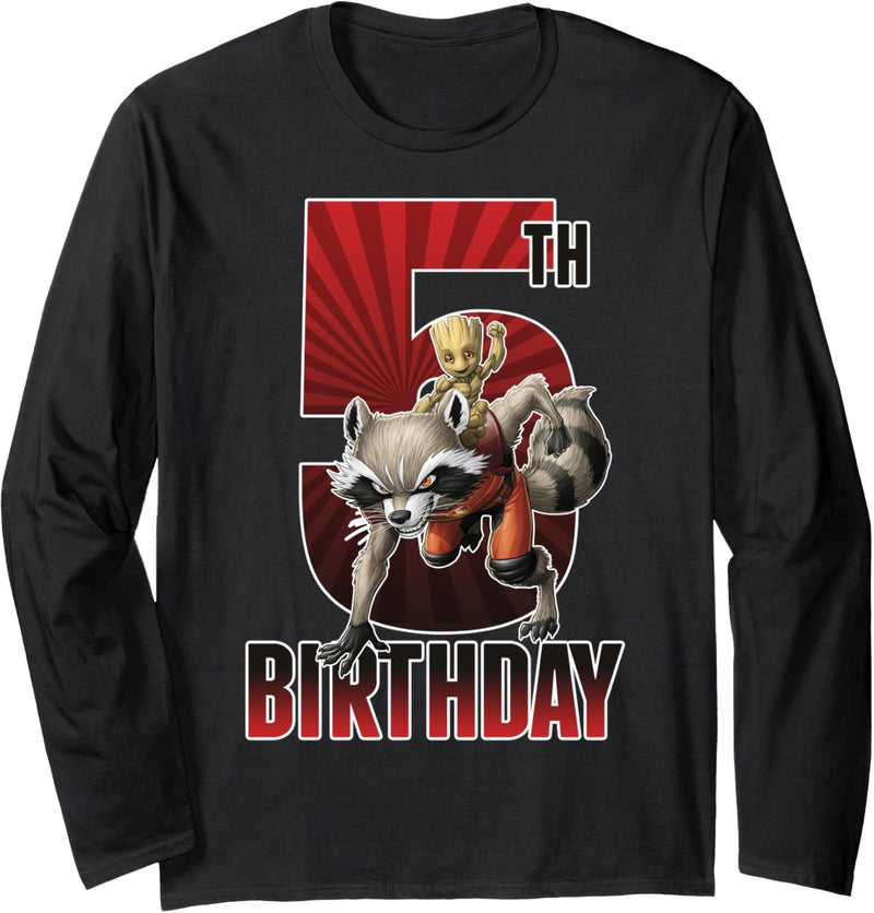 Marvel Guardians Of The Galaxy Rocket & Groot 5th Birthday Langarmshirt