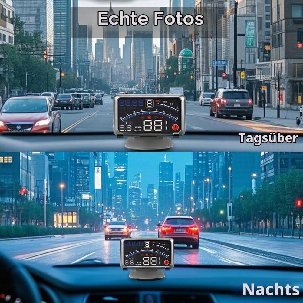 HUD Head Up Display OBD2, Universal HUD Headup Display Auto Für Auto Mit OBD II Port EUOBD Plug &amp; Pl