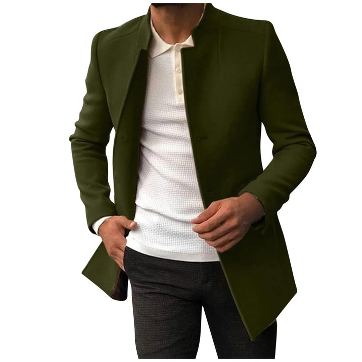 Celucke Mantenl Herren Jacke Slim Fit Übergangsmantel mit Wolle Gefütterter Dünne Lässige Wintermant