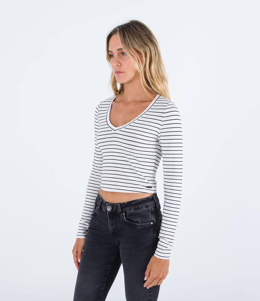 Hurley Damen Sophie Fitte Tee T-Shirt XS Feeder Stripe, XS Feeder Stripe