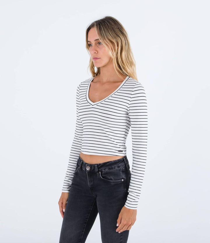 Hurley Damen Sophie Fitte Tee T-Shirt XS Feeder Stripe, XS Feeder Stripe