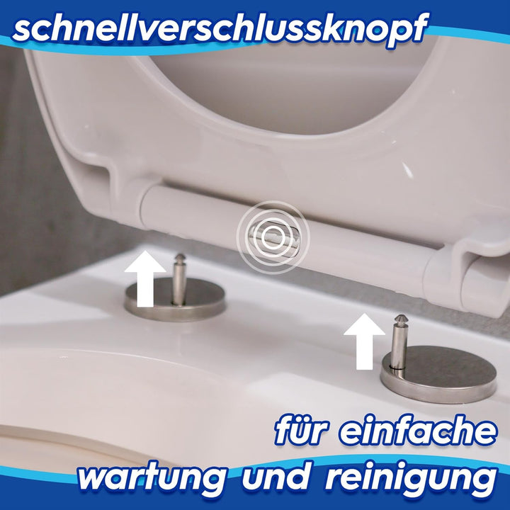 Harbour Housewares Toilettensitz mit Soft-Close für ovale Toiletten – Weiss – Antibakterielle ovale