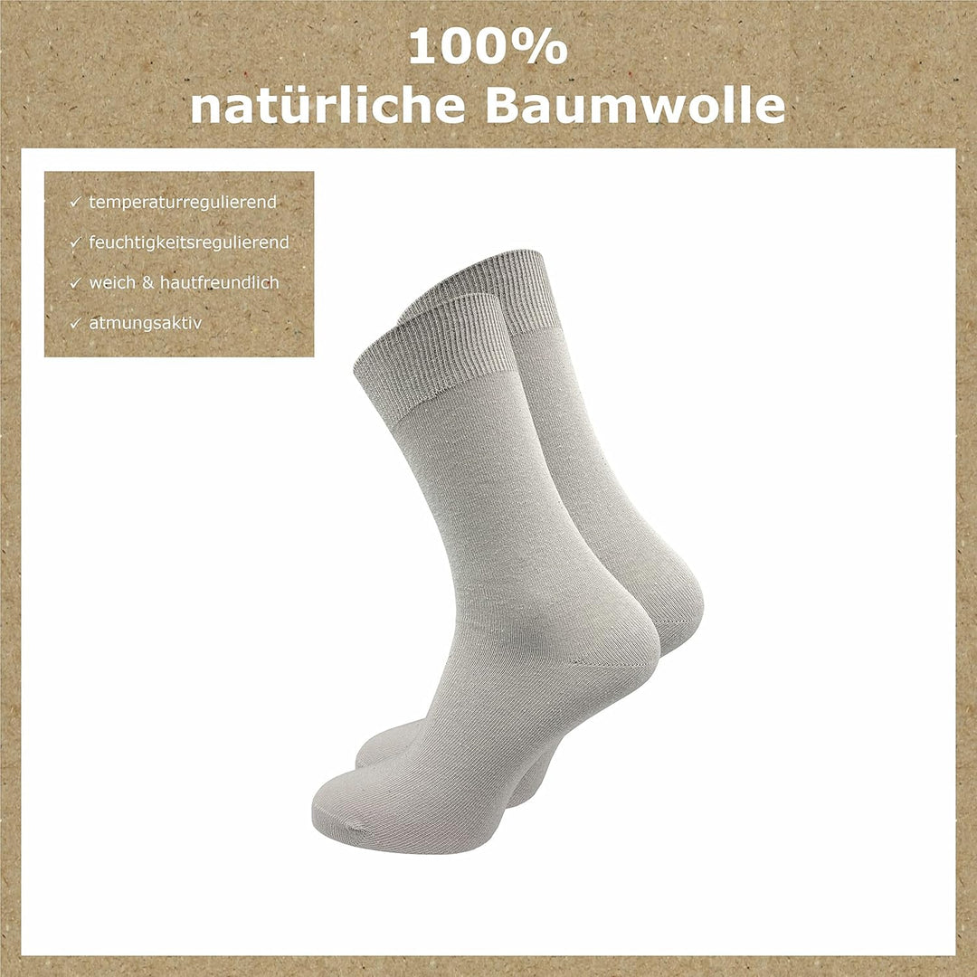 GAWILO Socken aus 100% Baumwolle (10 Paar) | Ohne drückende Naht, mit venenfreundlichem Komfortbund