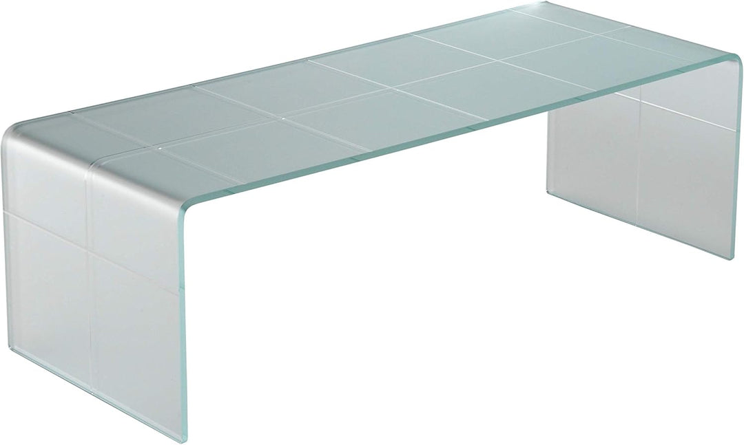 IMAGO FACTORY Audrey Couchtisch, Brücke aus satiniertem Glas, modern, Wohnzimmertisch, gross, Coucht