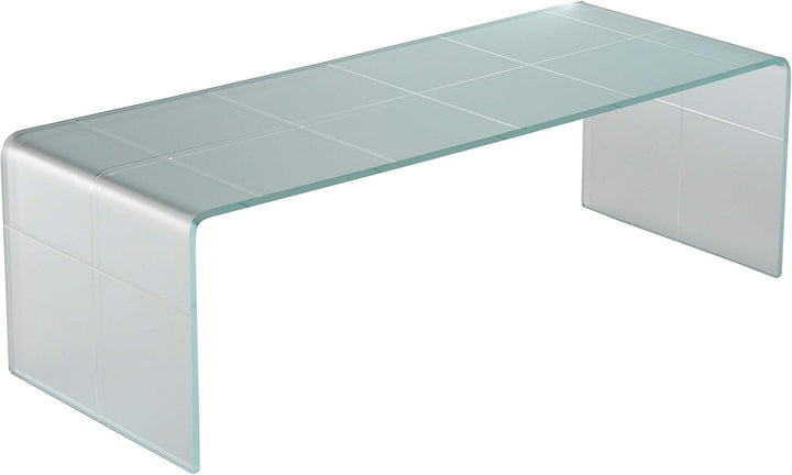 IMAGO FACTORY Audrey Couchtisch, Brücke aus satiniertem Glas, modern, Wohnzimmertisch, gross, Coucht