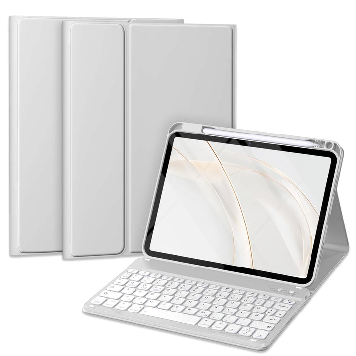 Vobafe Hülle mit Tastatur für iPad A16 11/10 Generation (2025/2022, 10,9/11 Zoll), Magnetisch Abnehm