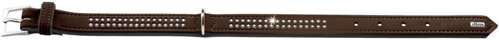 HUNTER SOFTIE DELUXE Hundehalsband, Kunstleder, glitzernde Strasssteine, 35 (XS), braun 35 (XS) brau