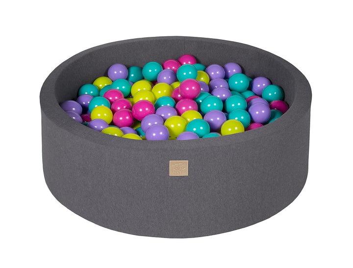 MEOWBABY Bällebad Baby - Rund 90x30cm Ball Pit für Kinder ab 1 Jahr mit 200 Bälle - Weiches & Sicher