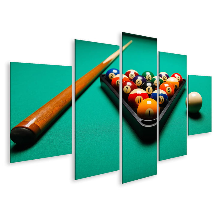 Bild auf Leinwand Billard Kugeln auf Einem Billardtisch Wandbild Poster Kunstdruck Bilder Format: 17