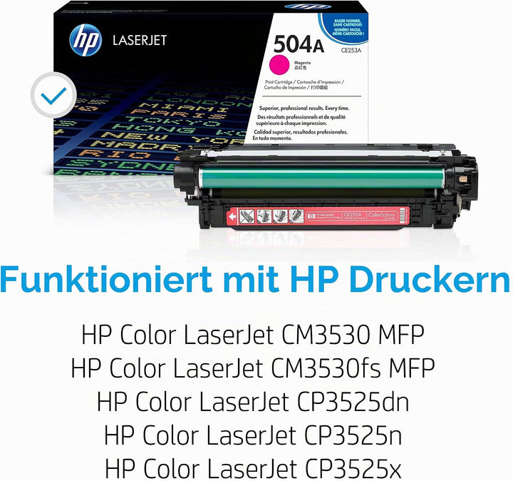 HP 504A (CE253A) Rot Original Toner für HP Color Laserjet CP3525, HP Color Laserjet CM3530 Magenta 7