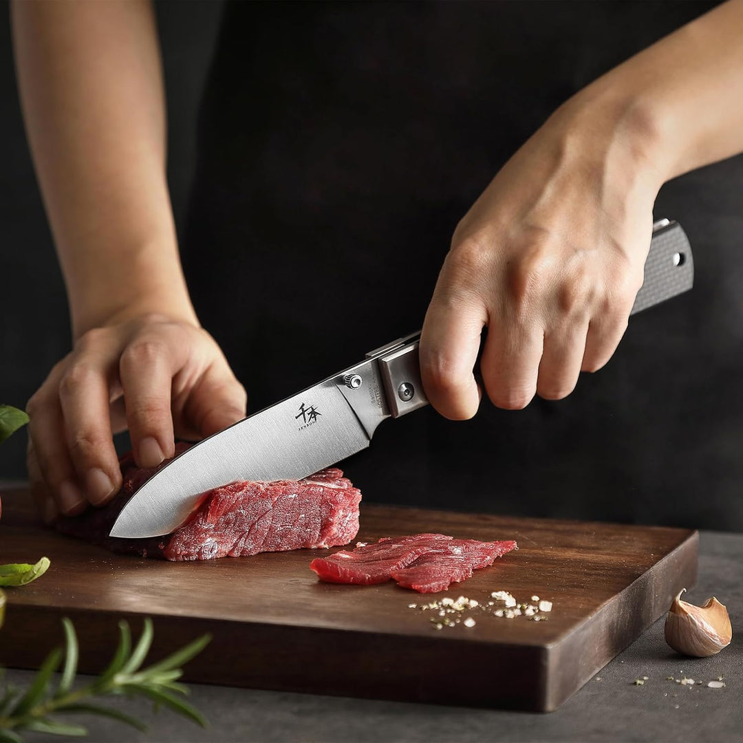 SENBO 440A Camping Chef Messer Edelstahl Sharp Japanisch Falten Tragbare Reise Obst-Messer Carbon Fi