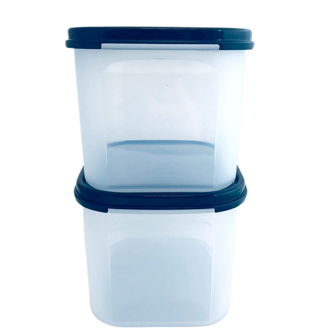 Tupperware Eidgenosse SET 2x 1,9L schwarz Quadratisch Kompaktus Kompaktbehälter Vorrat Modular Behäl