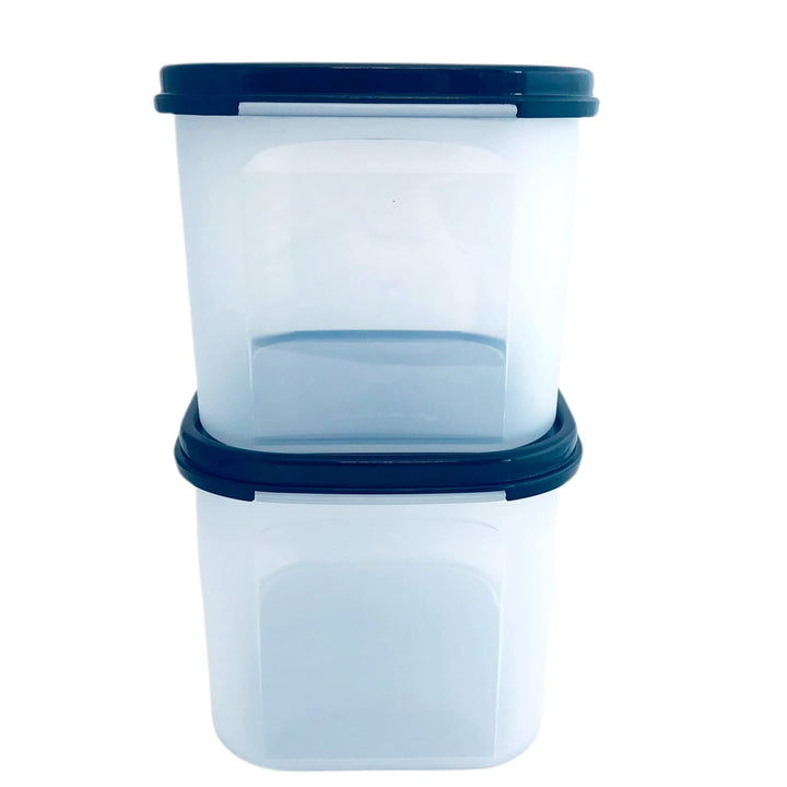 Tupperware Eidgenosse SET 2x 1,9L schwarz Quadratisch Kompaktus Kompaktbehälter Vorrat Modular Behäl