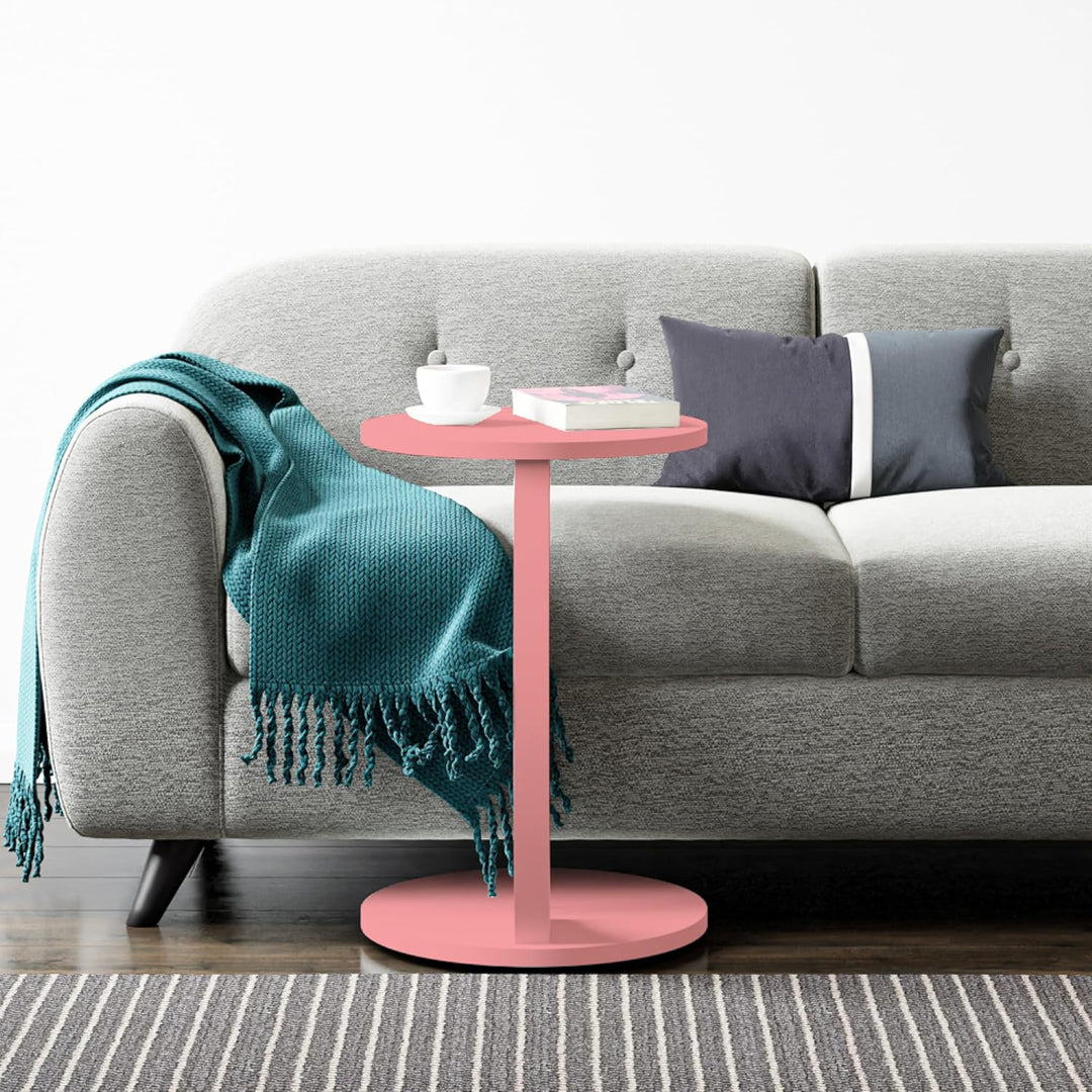 [en.casa] Beistelltisch Holeby Couchtisch Sofatisch auf Rollen Betttisch Laptoptisch C-Form Wohnzimm