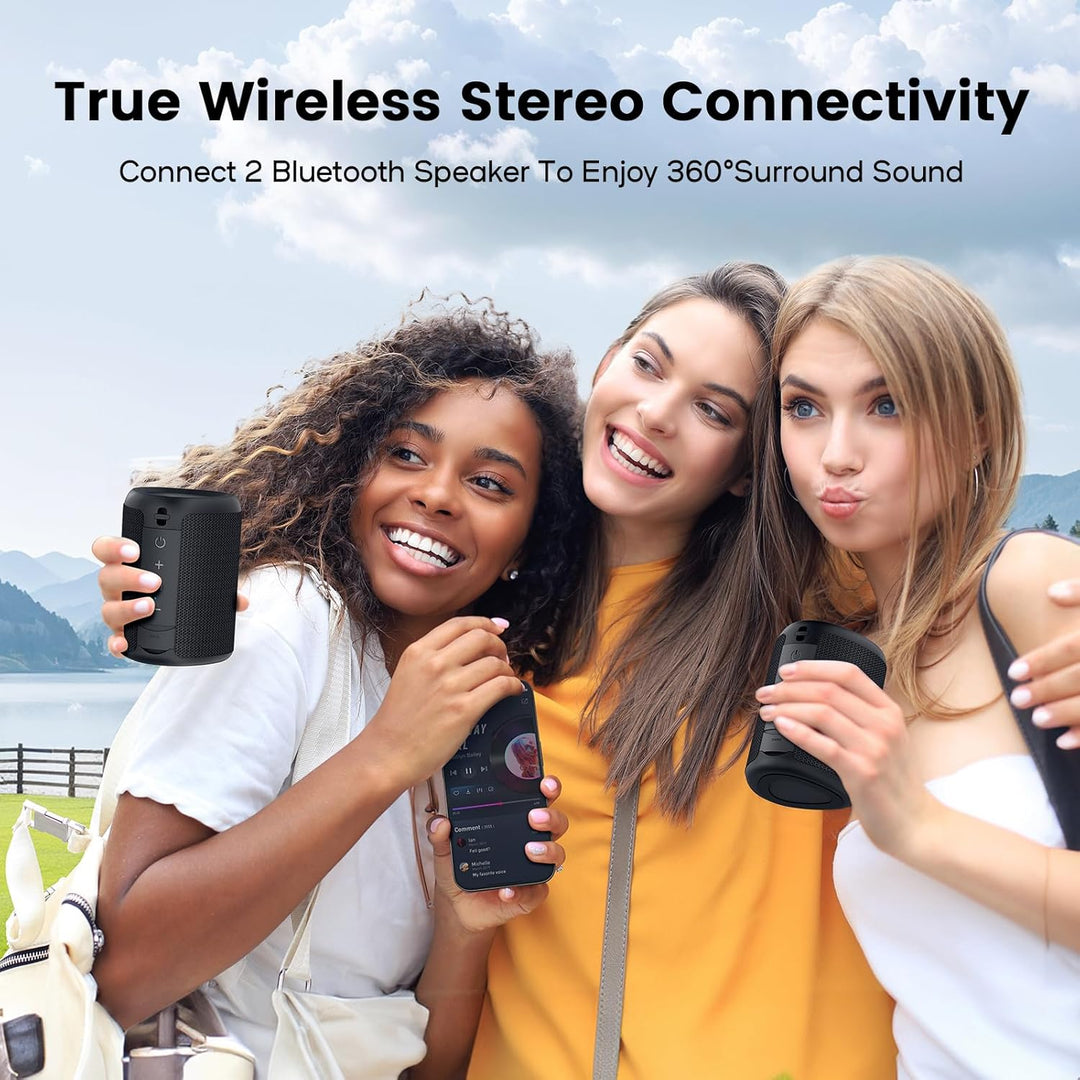 Deeyaple A46 Bluetooth-Lautsprecher Bluetooth 5.3, Surround-Sound, kompakt und tragbar, 10 Stunden A