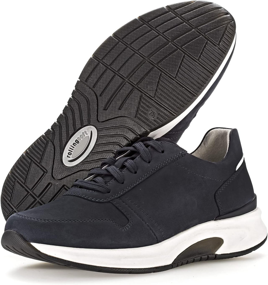 Pius Gabor Herren Sneaker Low,Halbschuhe,Lederfutter,Leder,Wechselfussbett 44.5 EU Blau Blue, 44.5 E