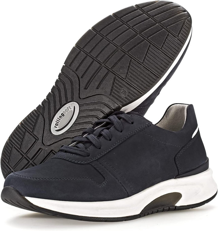 Pius Gabor Herren Sneaker Low,Halbschuhe,Lederfutter,Leder,Wechselfussbett 44.5 EU Blau Blue, 44.5 E