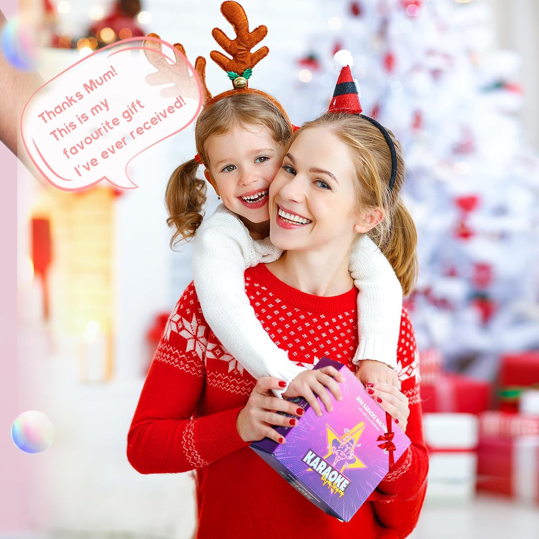 YLL Mini Kinder Karaoke Maschine mit 2 Mikrofon, Karaoke Geschenke für Mädchen Alter 3 4 5 6 7 8 9 1
