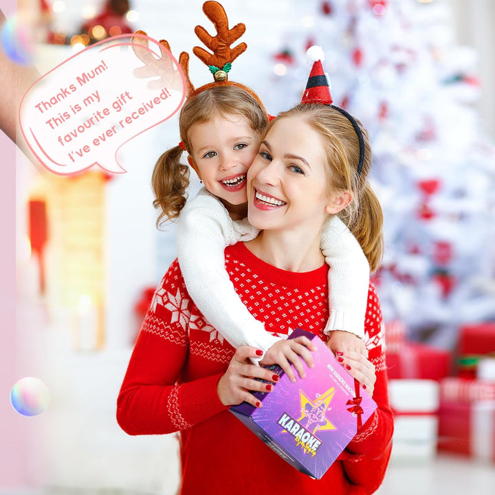 YLL Mini Kinder Karaoke Maschine mit 2 Mikrofon, Karaoke Geschenke für Mädchen Alter 3 4 5 6 7 8 9 1