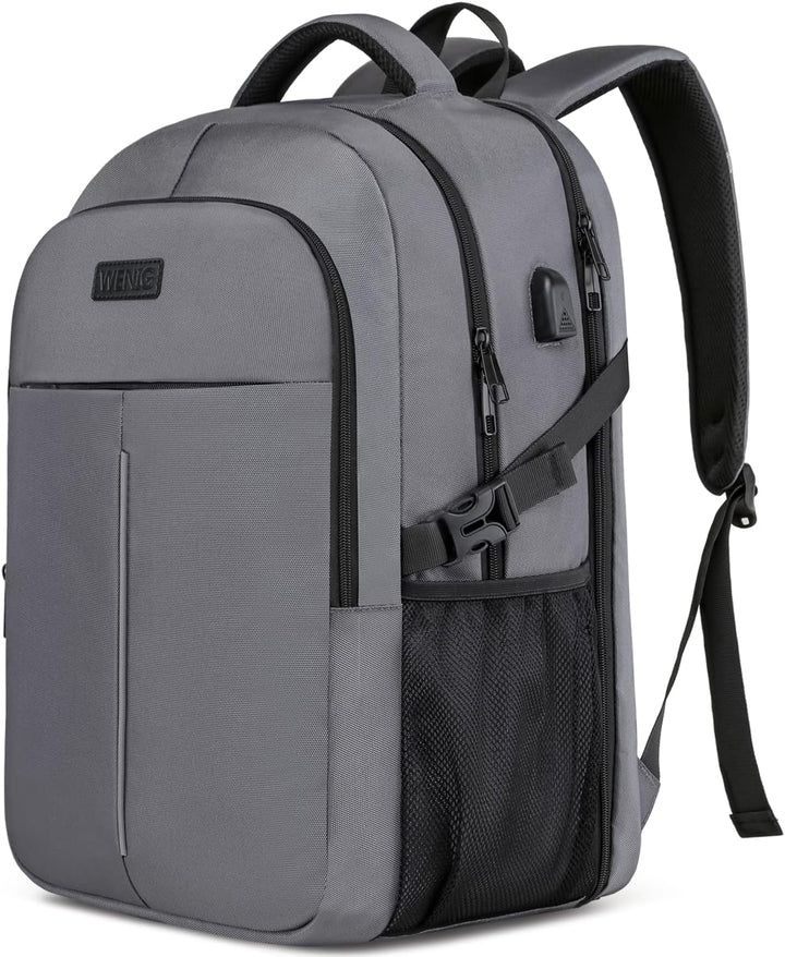 Laptop Rucksack Herren, Gross Arbeit Rucksack 17.3 Zoll Laptoptasche für Schule mit USB Ladeanschlus