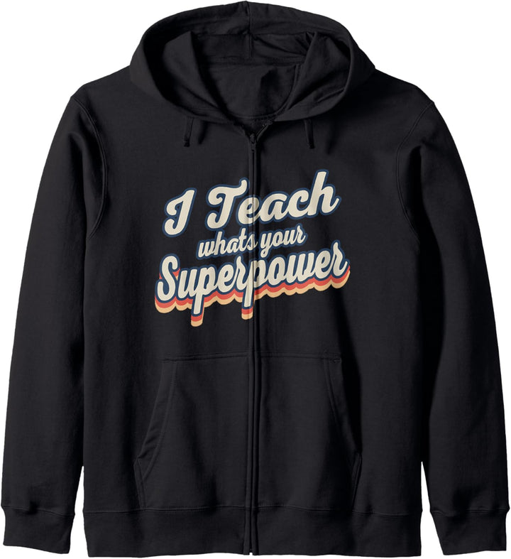 I Teach Whats Your Superpower T-Shirt mit Umhang für Damen Kapuzenjacke