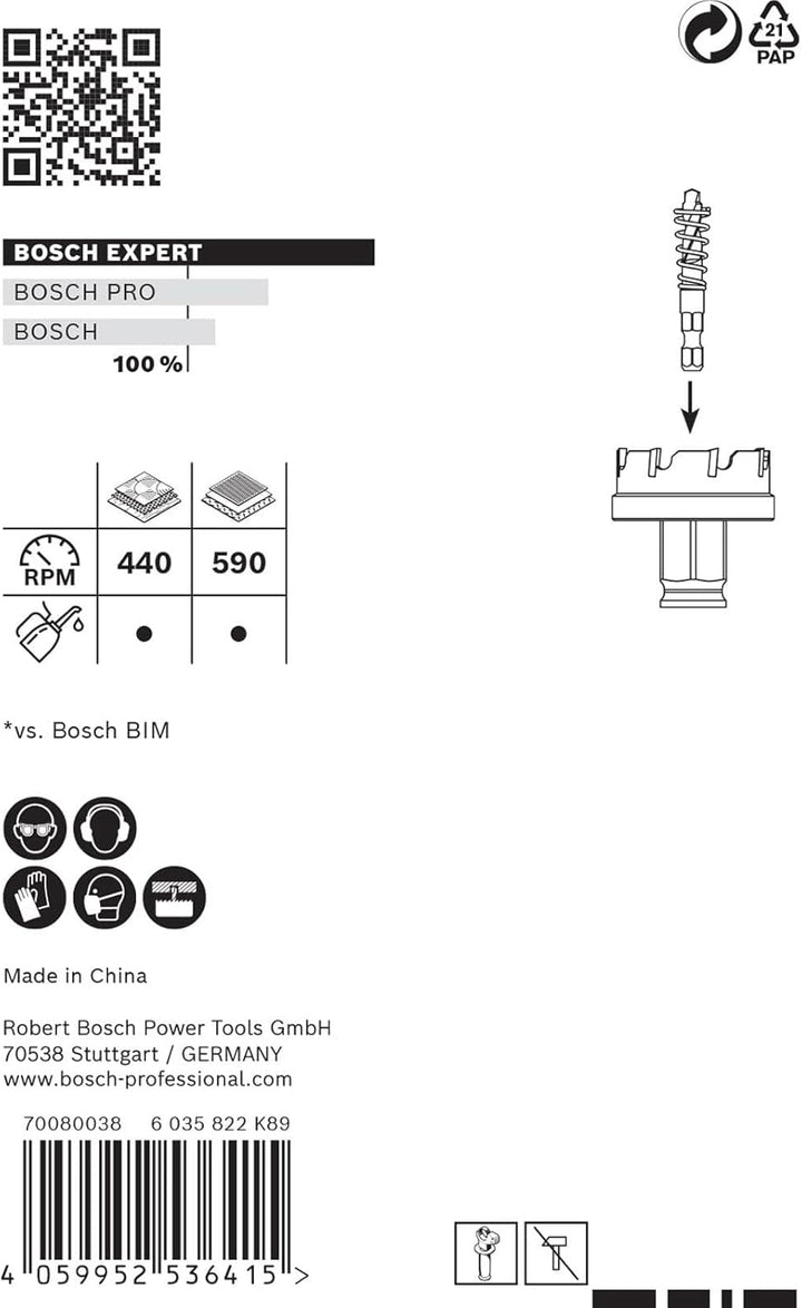 Bosch Accessories 1x Expert Sheet Metal Lochsäge (für Stahlbleche, Edelstahlbleche, Ø 27 mm, Zubehör