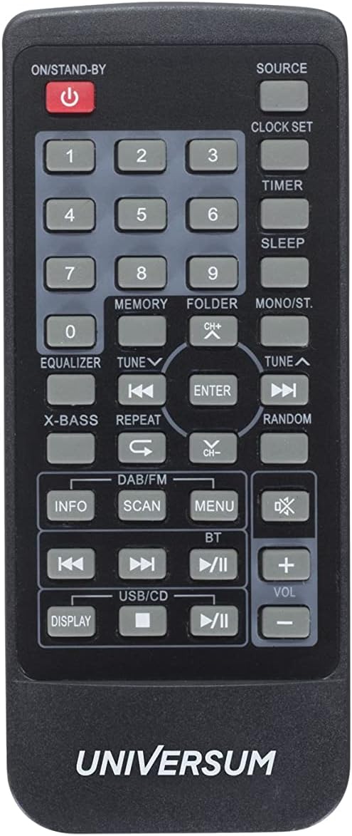 Universum MS 300-21 Stereoanlage AUX, Bluetooth®, CD, DAB+, UKW, USB, Akku-Ladefunktion, Inkl. Fernb