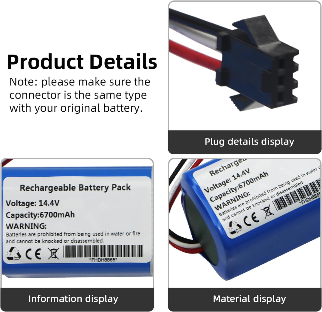 K KYUER 6700mAh 6.60.40.01-0 Rechargeable Saugroboter Akku für Blaupunkt BlueBot Xtreme BPK-VCBB1XTE