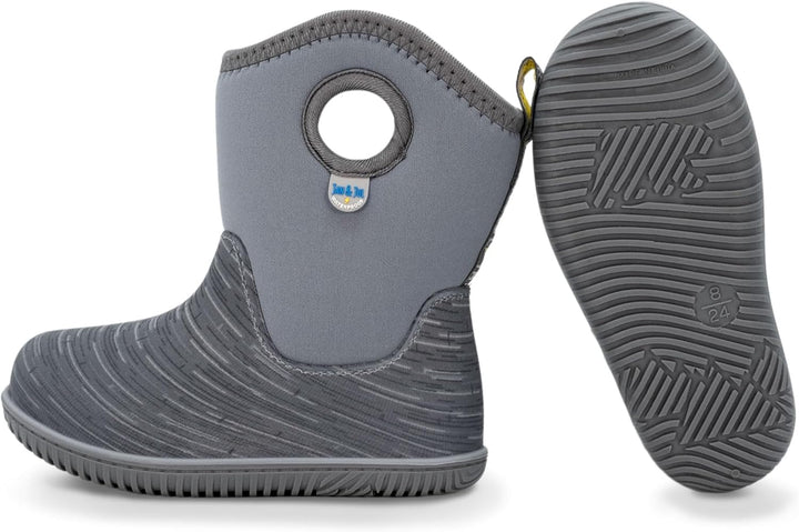 Jan &amp; Jul Wasserdichte Winter-Stiefel für Kinder mit Fleece Gefüttert 21 EU Grau Birke, 21 EU Grau B