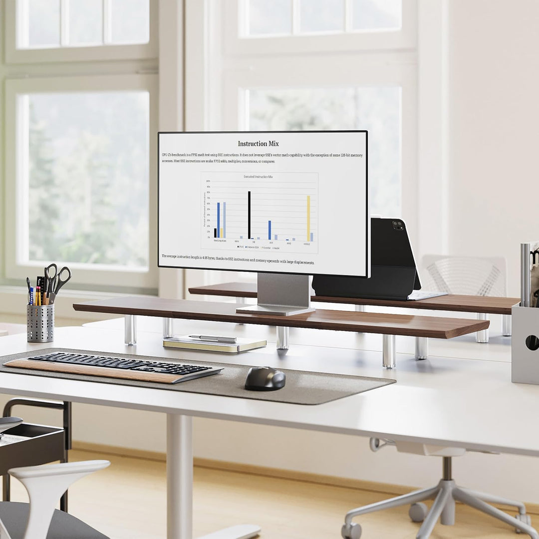 Fenge Grosser Monitorständer 100cm Dual Monitor Stands Riser mit Höhenverstellbarem Bein,Multifunkti