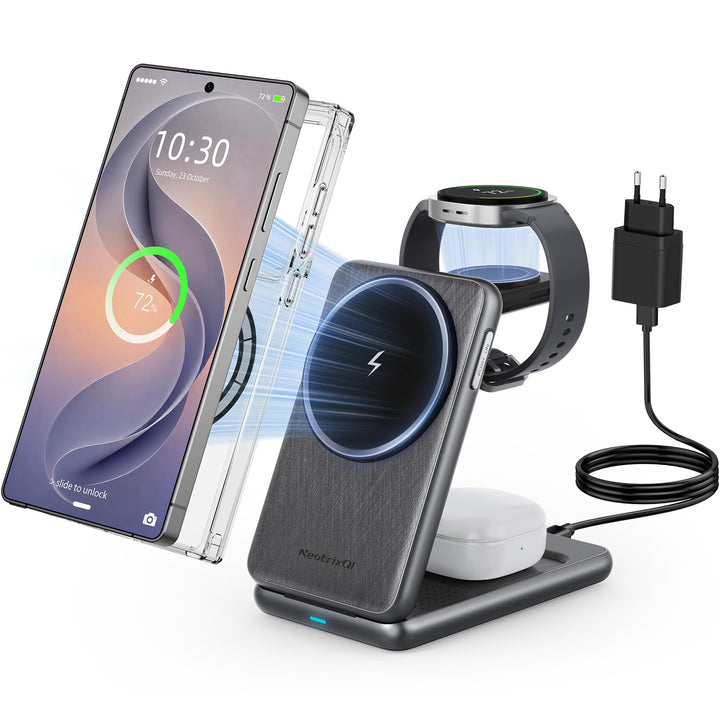 3 in 1 Magnetisch Ladestation für Samsung Galaxy S26 Ultra/S25 Ultra/S24 | Faltbare Induktive Ladest
