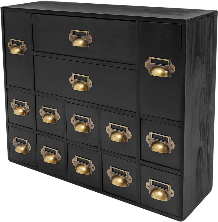 Mini Kommode mit 14 Schubladen, Vintage Aufbewahrungsschrank - Schrank Schubladenschrank Holz Klein