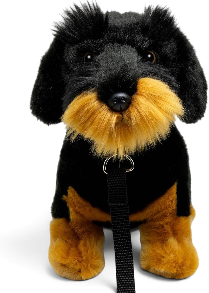 Carl Dick Dackel, Rauhaardackel mit Leine sitzend schwarz, Hund, Plüschtier, Kuscheltier ca. 30cm 35