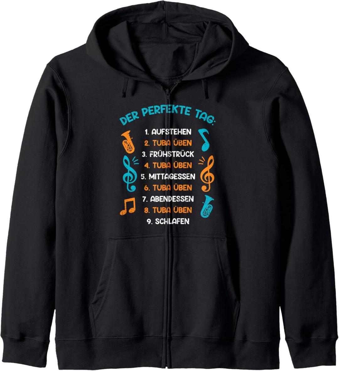 Der Perfekte Tag Tuba Üben Blasinstrument Tubist Kapuzenjacke