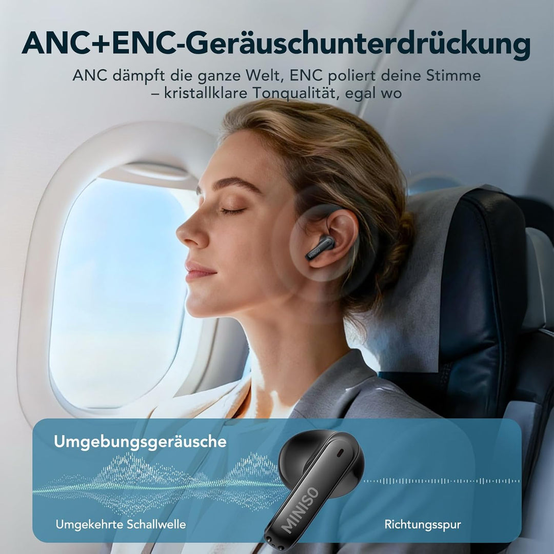 MINISO MS103 AI Übersetzer Kopfhörer in Echtzeit, Übersetzungskopfhörer für 134 Sprachen mit LCD Tou